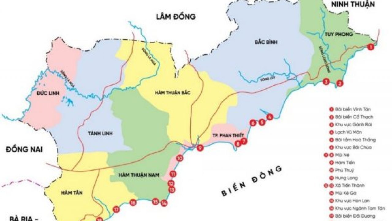 Bình Thuận địa lý: Bình Thuận nằm ở vị trí trung tâm của miền Nam, với bờ biển dài, cát trắng và nắng ấm quanh năm. Vùng đất này cũng là nơi kết nối giữa các vùng kinh tế trọng điểm của miền Nam và Tây Nguyên. Hãy cùng khám phá những địa danh nổi tiếng của Bình Thuận để có những trải nghiệm đáng nhớ!